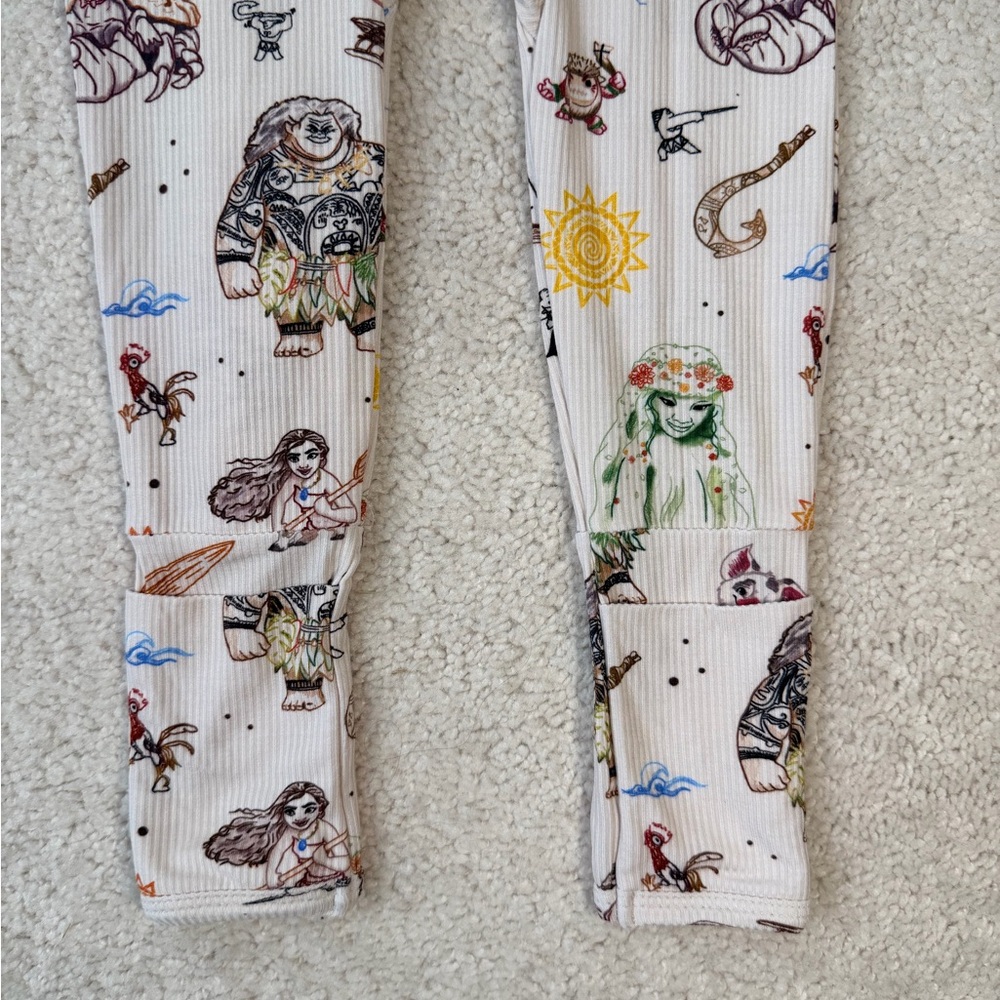 Lama Littles Disneys Moana Kids Convertible One Piece Footie Pajama - Picture 9 of 11